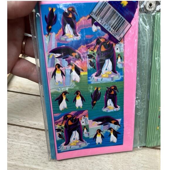 RARE NEW Vintage Lisa Frank  Empire Penguins All-In-One Stationery Pack/Set - Picture 5 of 12